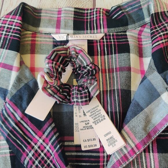 Victoria's Secret plaid long sleeve pajama top sz S - Picture 10 of 11
